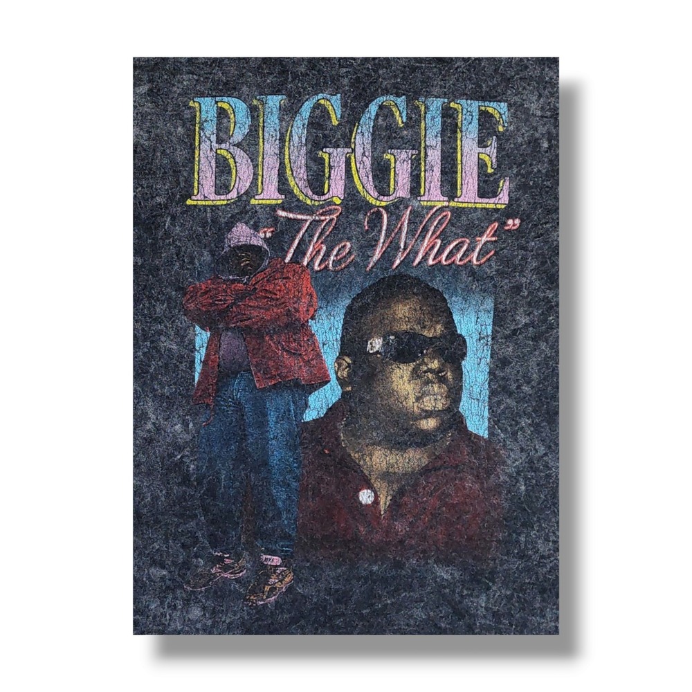 Notorious B.I.G. Biggie‎ "The What" Black Acid Wash Rap T-Shirt Men's XL - Picture 8 of 8